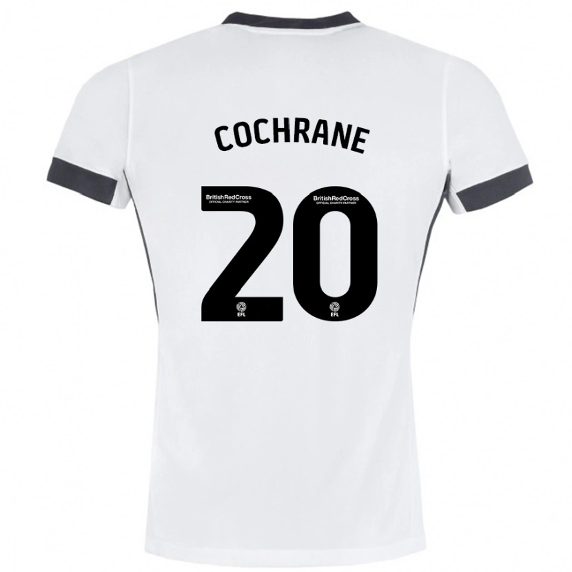 Danxen Enfant Maillot Alex Cochrane #20 Blanc Noir Tenues Extérieur 2024/25 T-Shirt