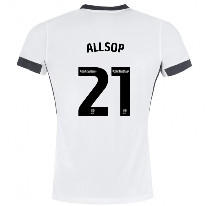 Danxen Enfant Maillot Ryan Allsop #21 Blanc Noir Tenues Extérieur 2024/25 T-Shirt