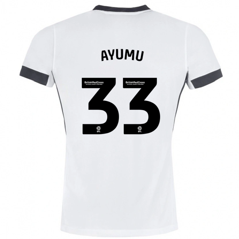 Danxen Enfant Maillot Ayumu Yokoyama #33 Blanc Noir Tenues Extérieur 2024/25 T-Shirt