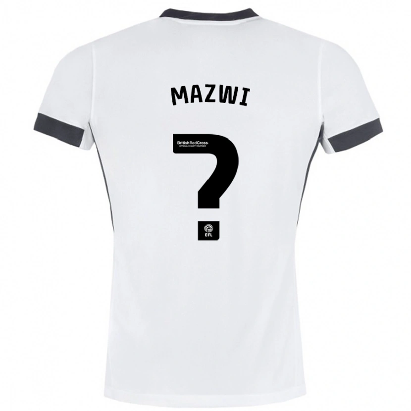 Danxen Enfant Maillot Menzi Mazwi #0 Blanc Noir Tenues Extérieur 2024/25 T-Shirt