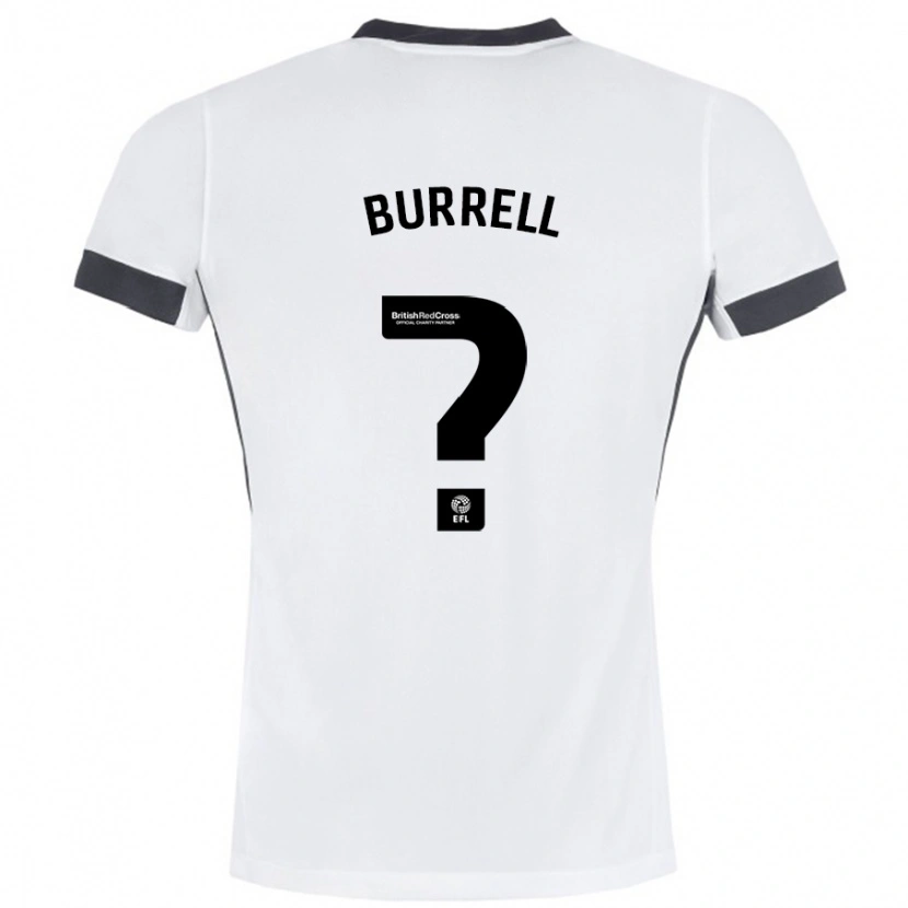 Danxen Enfant Maillot Will Burrell #0 Blanc Noir Tenues Extérieur 2024/25 T-Shirt