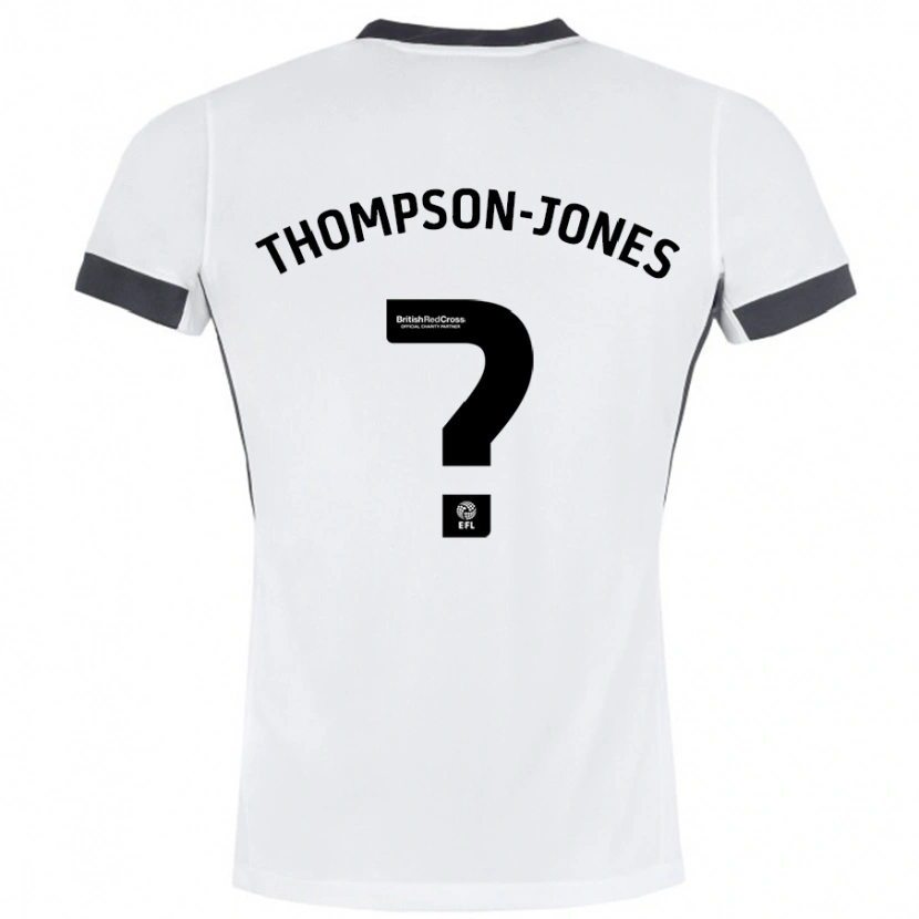 Danxen Enfant Maillot Riquelme Thompson-Jones #0 Blanc Noir Tenues Extérieur 2024/25 T-Shirt