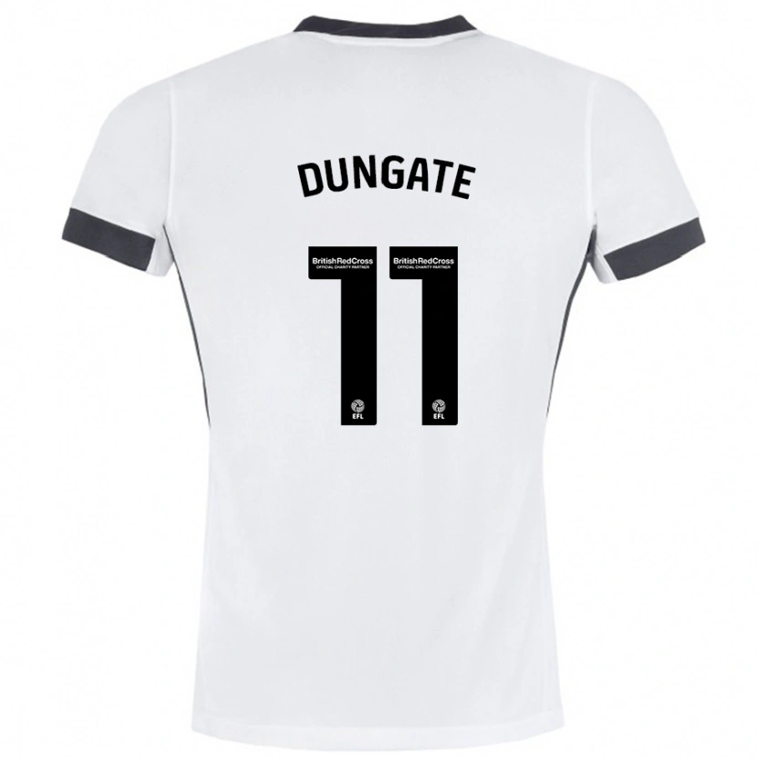 Danxen Enfant Maillot Katie Dungate #11 Blanc Noir Tenues Extérieur 2024/25 T-Shirt