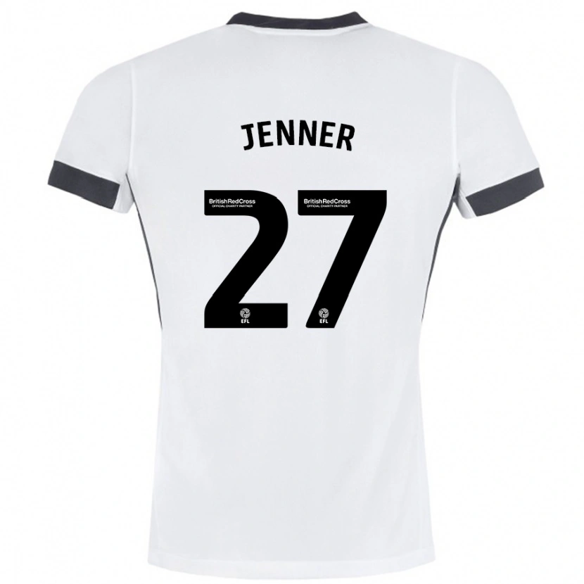 Danxen Enfant Maillot Abbi Jenner #27 Blanc Noir Tenues Extérieur 2024/25 T-Shirt