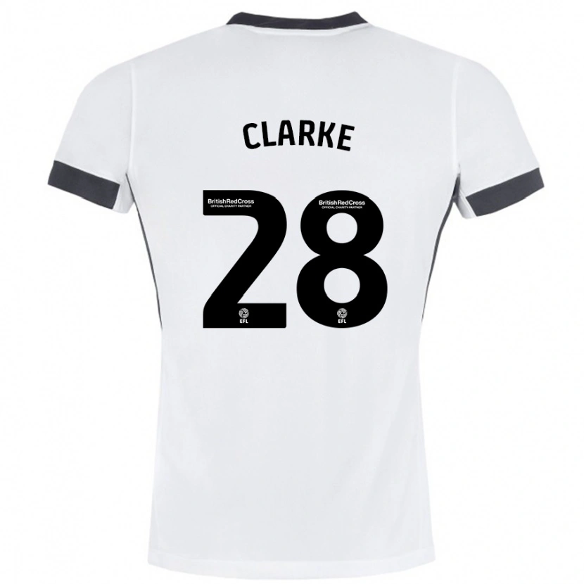 Danxen Enfant Maillot Charlotte Clarke #28 Blanc Noir Tenues Extérieur 2024/25 T-Shirt