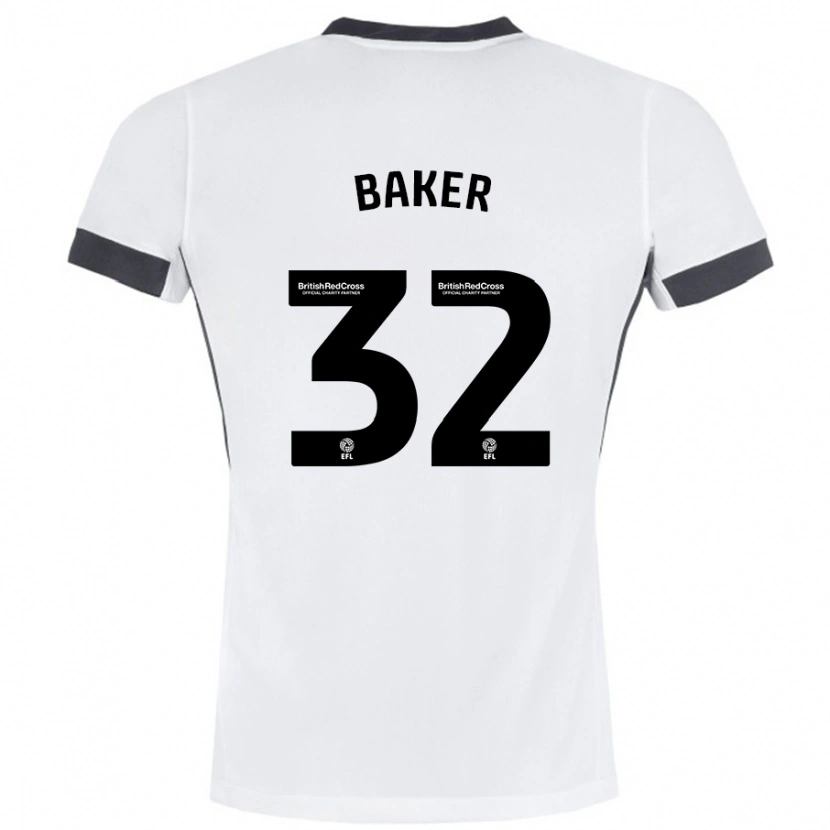 Danxen Enfant Maillot Ava Baker #32 Blanc Noir Tenues Extérieur 2024/25 T-Shirt