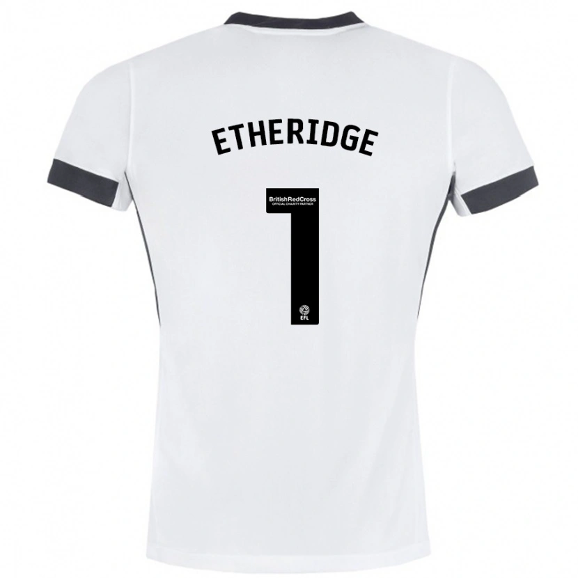 Danxen Enfant Maillot Neil Etheridge #1 Blanc Noir Tenues Extérieur 2024/25 T-Shirt