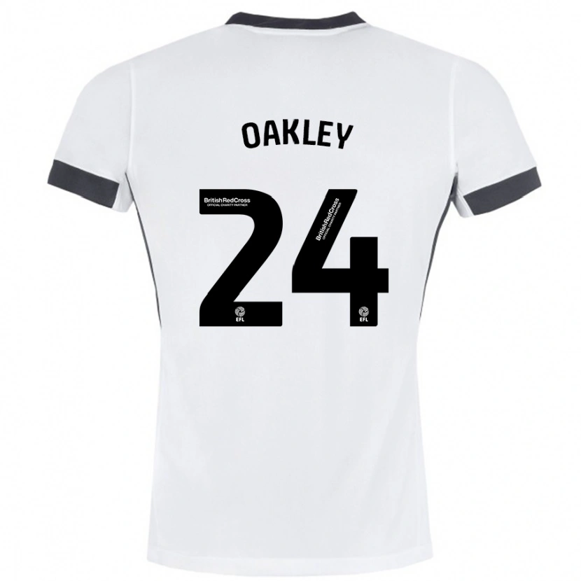 Danxen Enfant Maillot Marcel Oakley #24 Blanc Noir Tenues Extérieur 2024/25 T-Shirt