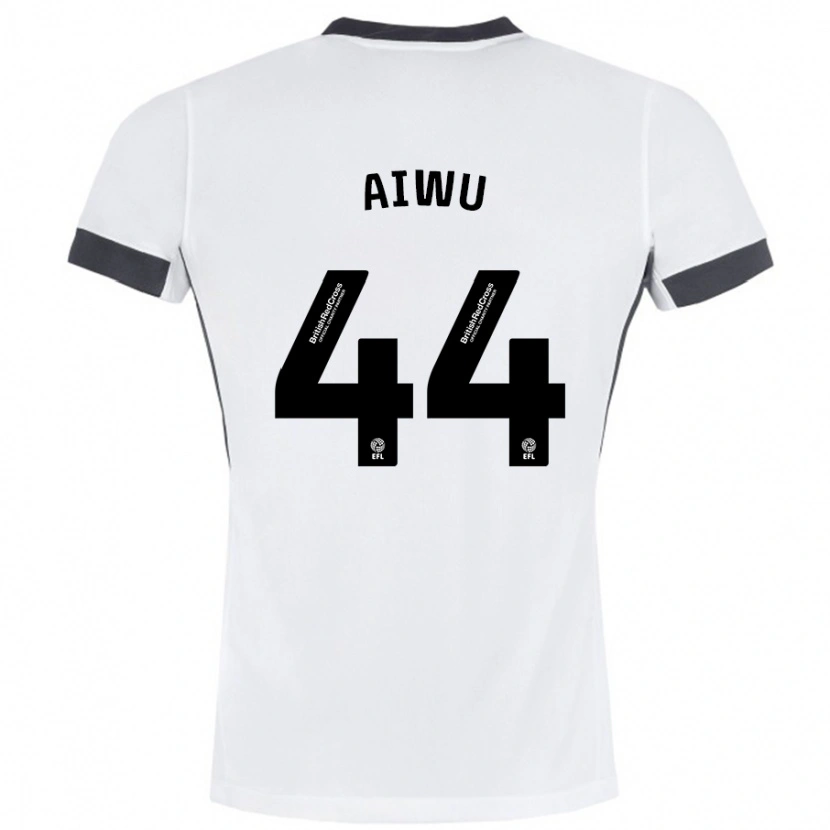 Danxen Enfant Maillot Emanuel Aiwu #44 Blanc Noir Tenues Extérieur 2024/25 T-Shirt