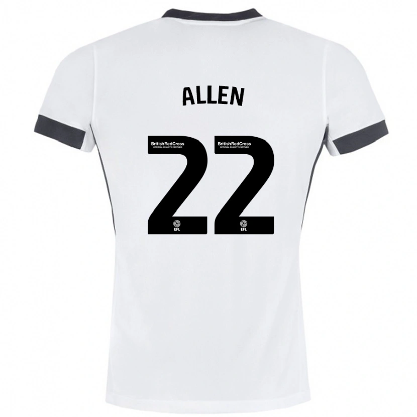 Danxen Enfant Maillot Remi Allen #22 Blanc Noir Tenues Extérieur 2024/25 T-Shirt