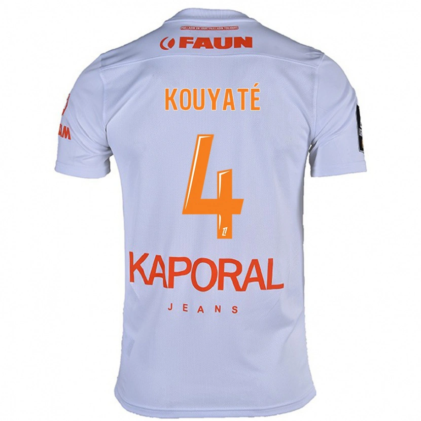 Danxen Enfant Maillot Kiki Kouyaté #4 Blanc Tenues Extérieur 2024/25 T-Shirt