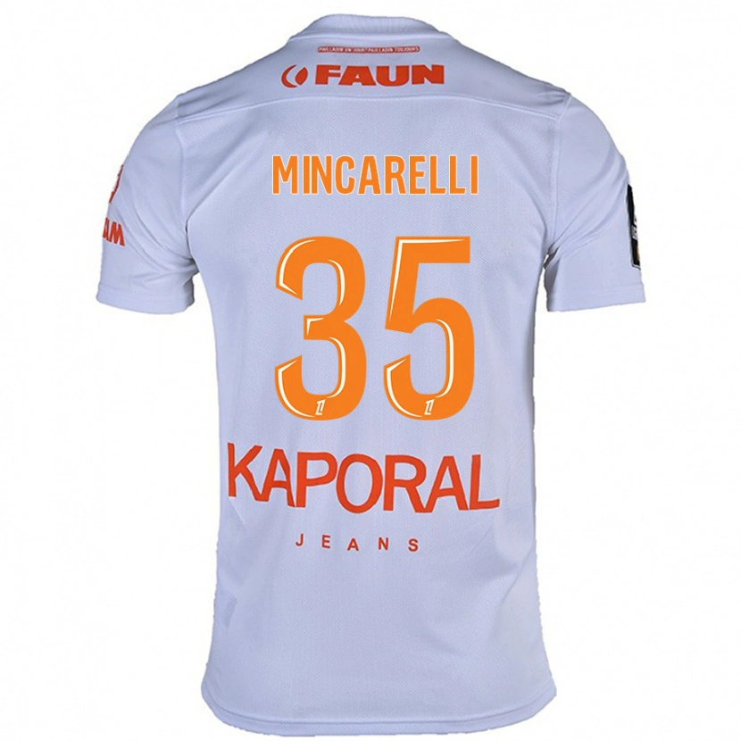 Danxen Enfant Maillot Lucas Mincarelli #35 Blanc Tenues Extérieur 2024/25 T-Shirt