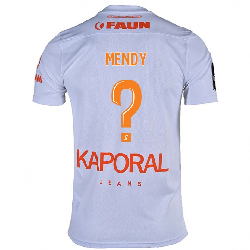 Danxen Enfant Maillot Kélyan Mendy #0 Blanc Tenues Extérieur 2024/25 T-Shirt