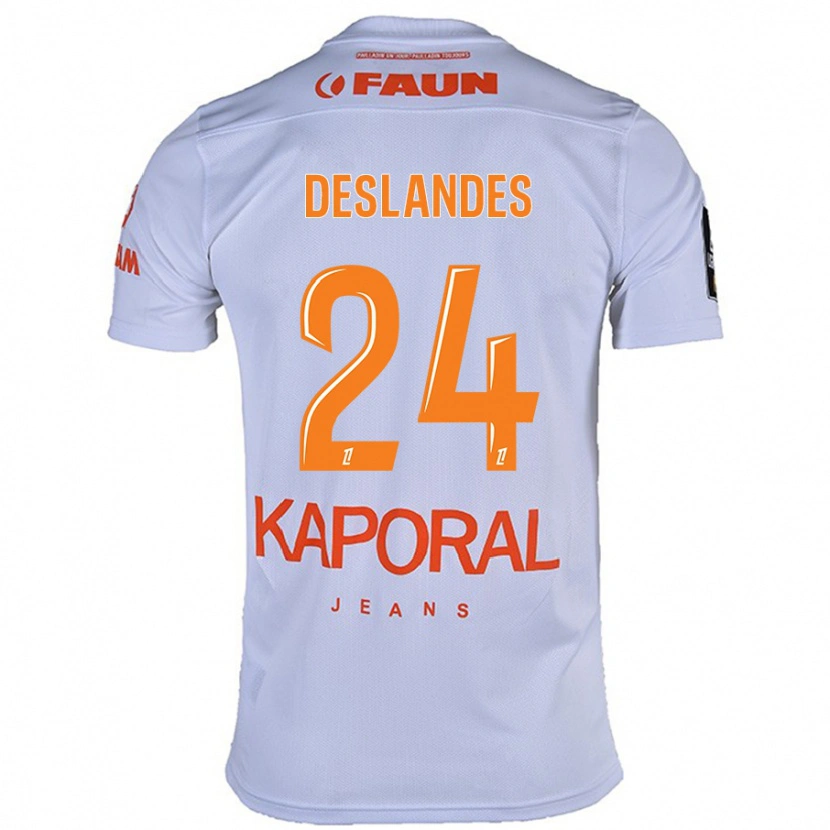 Danxen Enfant Maillot Océane Deslandes #24 Blanc Tenues Extérieur 2024/25 T-Shirt