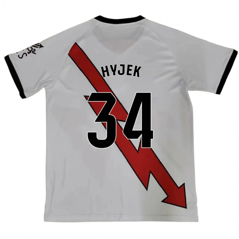 Danxen Enfant Maillot David Hyjek #34 Rouge Tenues Extérieur 2024/25 T-Shirt