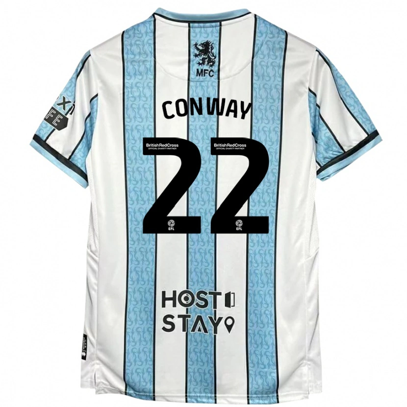 Danxen Enfant Maillot Tommy Conway #22 Blanc Bleu Tenues Extérieur 2024/25 T-Shirt