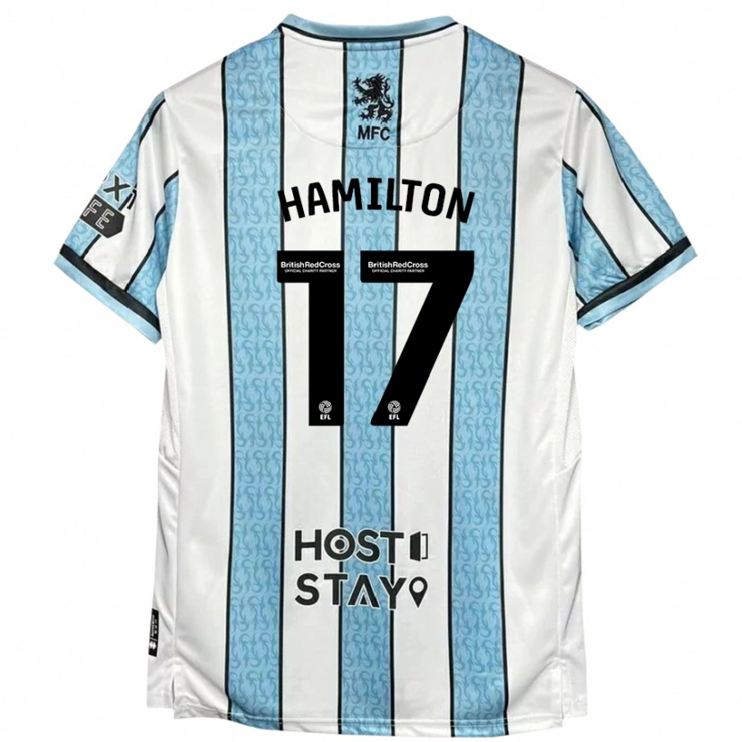 Danxen Enfant Maillot Micah Hamilton #17 Blanc Bleu Tenues Extérieur 2024/25 T-Shirt