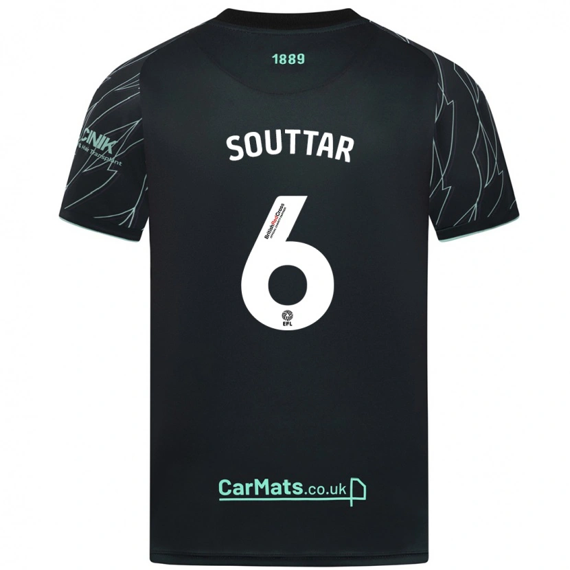 Danxen Enfant Maillot Harry Souttar #6 Noir Vert Tenues Extérieur 2024/25 T-Shirt