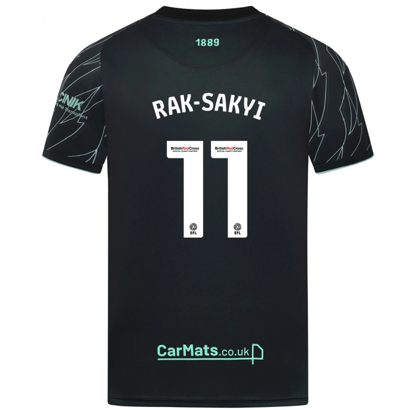 Danxen Enfant Maillot Jesurun Rak-Sakyi #11 Noir Vert Tenues Extérieur 2024/25 T-Shirt