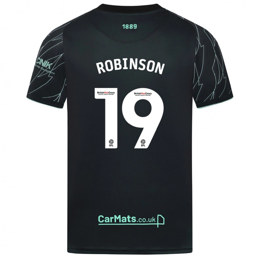 Danxen Enfant Maillot Jack Robinson #19 Noir Vert Tenues Extérieur 2024/25 T-Shirt