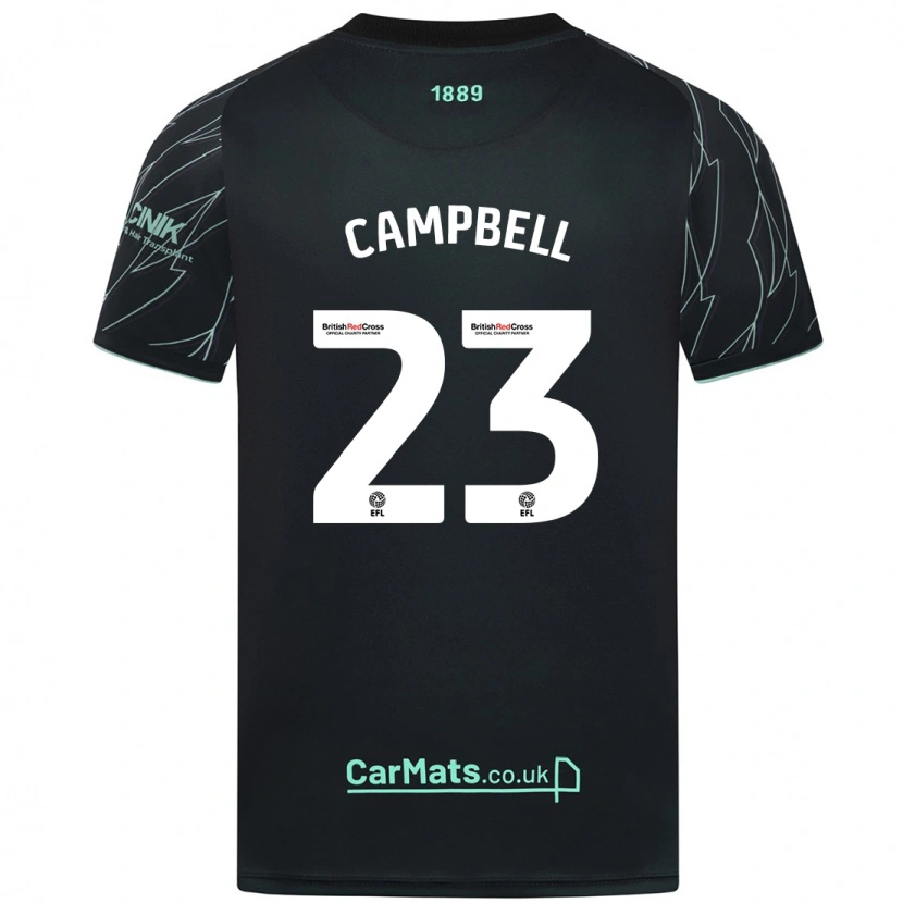 Danxen Enfant Maillot Tyrese Campbell #23 Noir Vert Tenues Extérieur 2024/25 T-Shirt