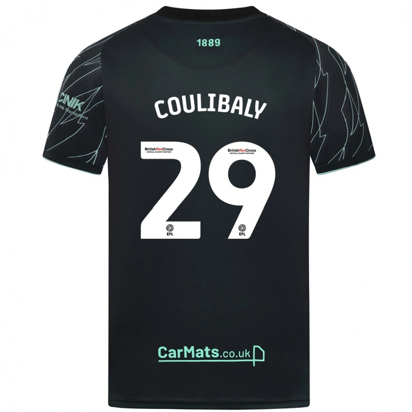 Danxen Enfant Maillot Ismaila Coulibaly #29 Noir Vert Tenues Extérieur 2024/25 T-Shirt