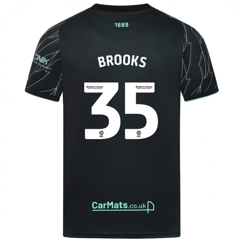 Danxen Enfant Maillot Andre Brooks #35 Noir Vert Tenues Extérieur 2024/25 T-Shirt