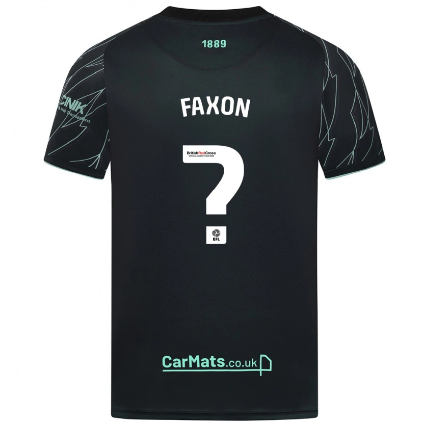 Danxen Enfant Maillot Luke Faxon #0 Noir Vert Tenues Extérieur 2024/25 T-Shirt