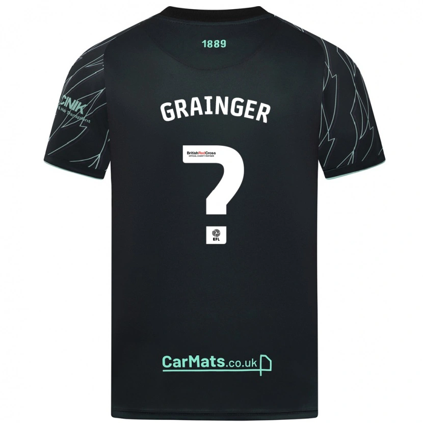 Danxen Enfant Maillot Benjamin Grainger #0 Noir Vert Tenues Extérieur 2024/25 T-Shirt