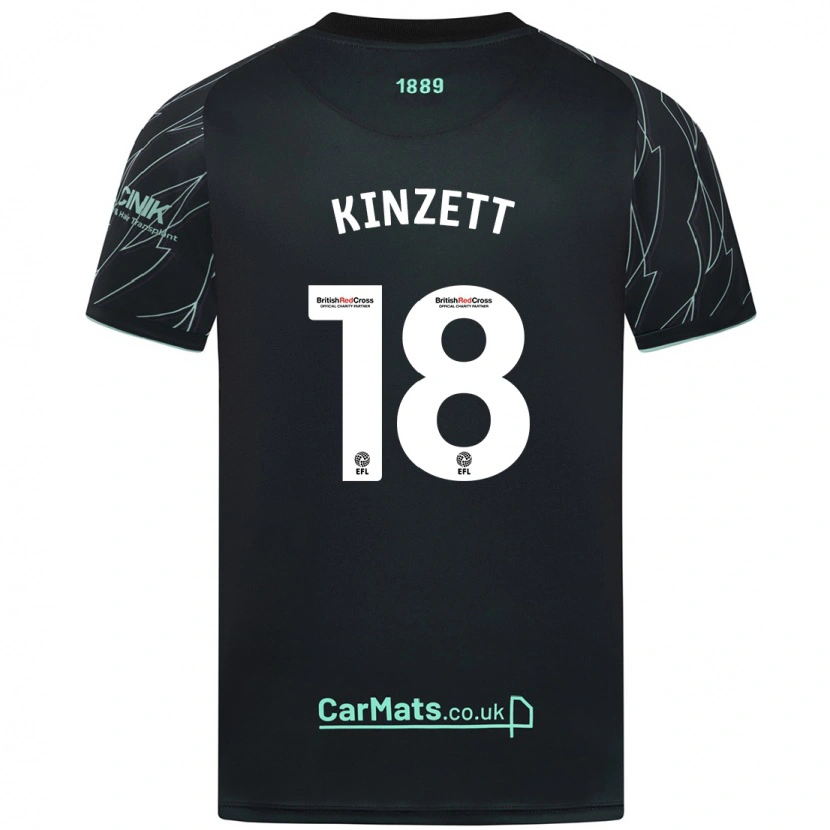 Danxen Enfant Maillot Ella Kinzett #18 Noir Vert Tenues Extérieur 2024/25 T-Shirt