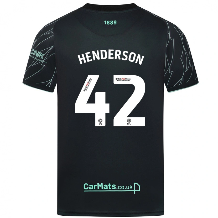 Danxen Enfant Maillot Peyton Henderson #42 Noir Vert Tenues Extérieur 2024/25 T-Shirt