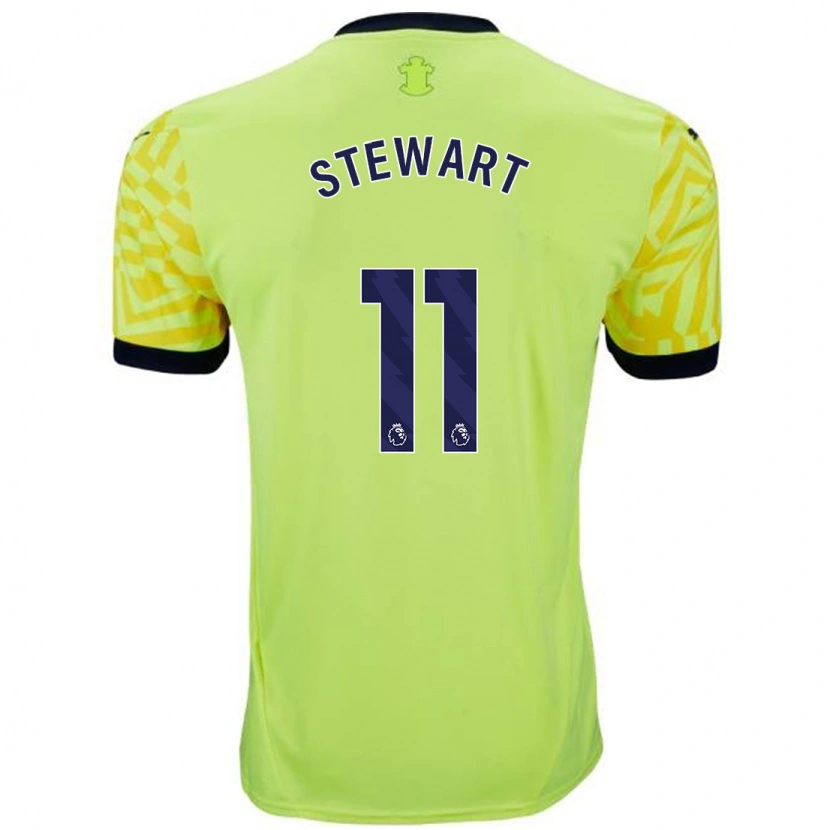 Danxen Enfant Maillot Ross Stewart #11 Jaune Tenues Extérieur 2024/25 T-Shirt