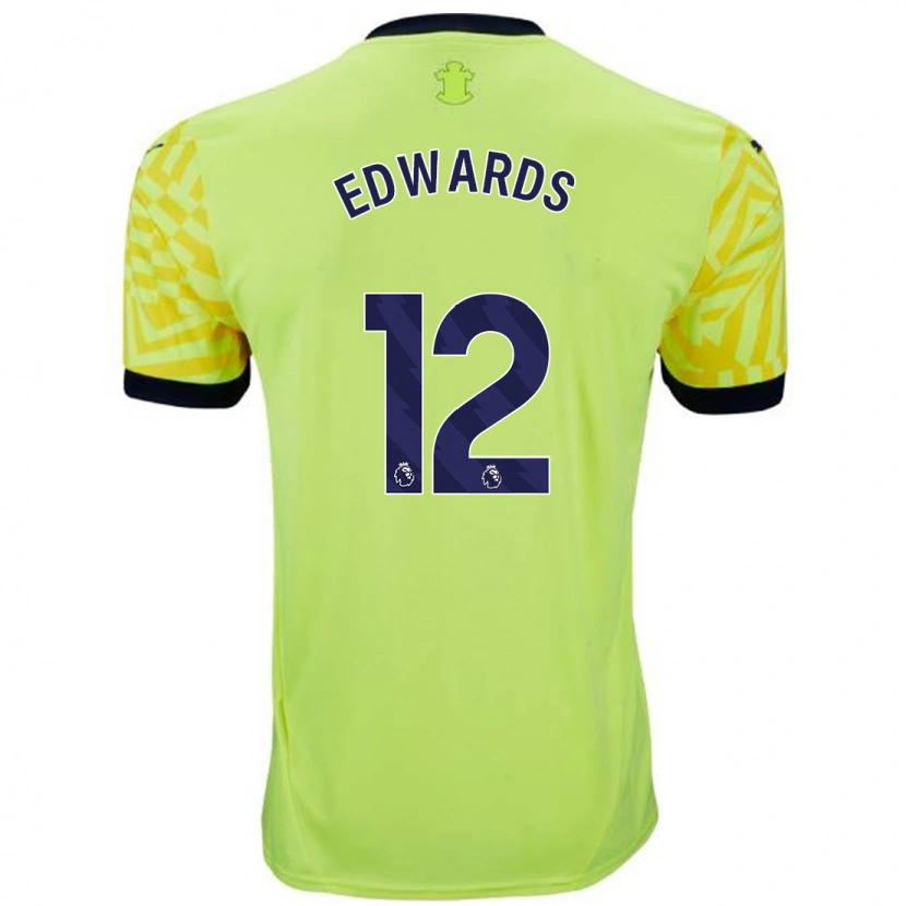 Danxen Enfant Maillot Ronnie Edwards #12 Jaune Tenues Extérieur 2024/25 T-Shirt