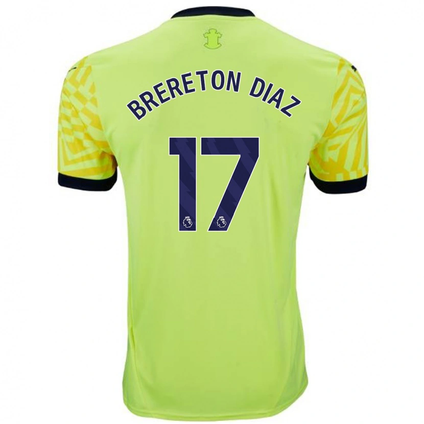 Danxen Enfant Maillot Ben Brereton Díaz #17 Jaune Tenues Extérieur 2024/25 T-Shirt