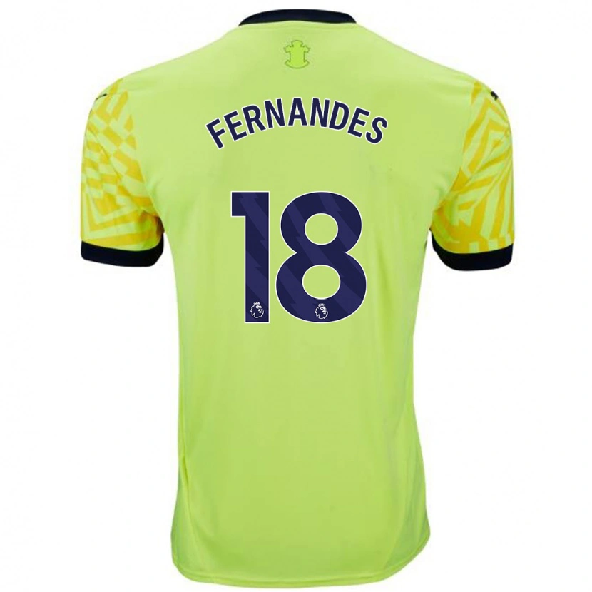 Danxen Enfant Maillot Mateus Fernandes #18 Jaune Tenues Extérieur 2024/25 T-Shirt