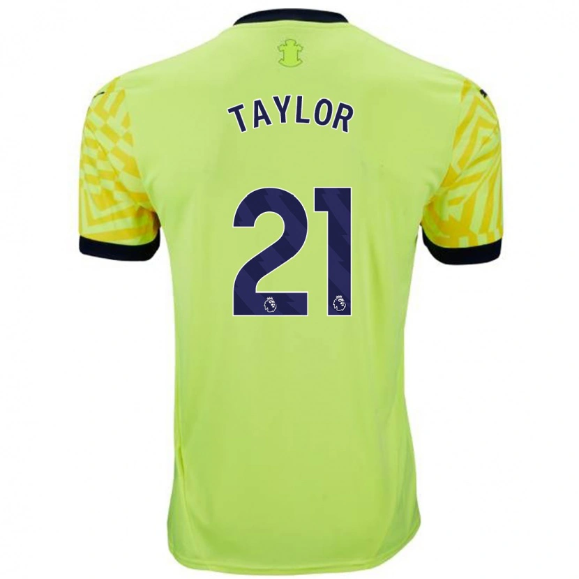 Danxen Enfant Maillot Charlie Taylor #21 Jaune Tenues Extérieur 2024/25 T-Shirt