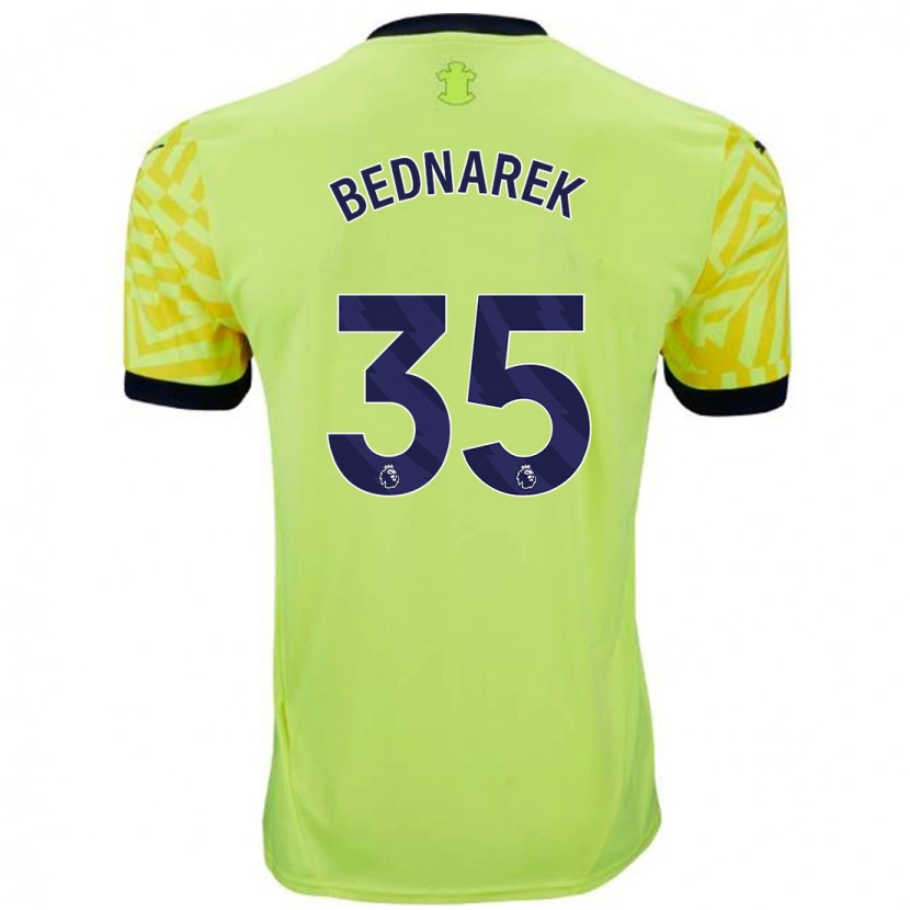 Danxen Enfant Maillot Jan Bednarek #35 Jaune Tenues Extérieur 2024/25 T-Shirt