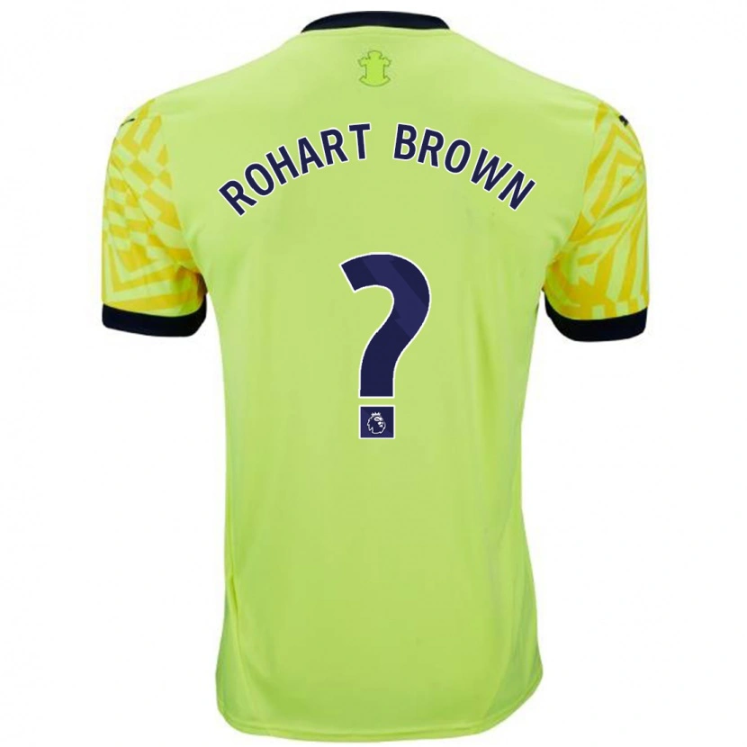 Danxen Enfant Maillot Thierry Rohart-Brown #0 Jaune Tenues Extérieur 2024/25 T-Shirt