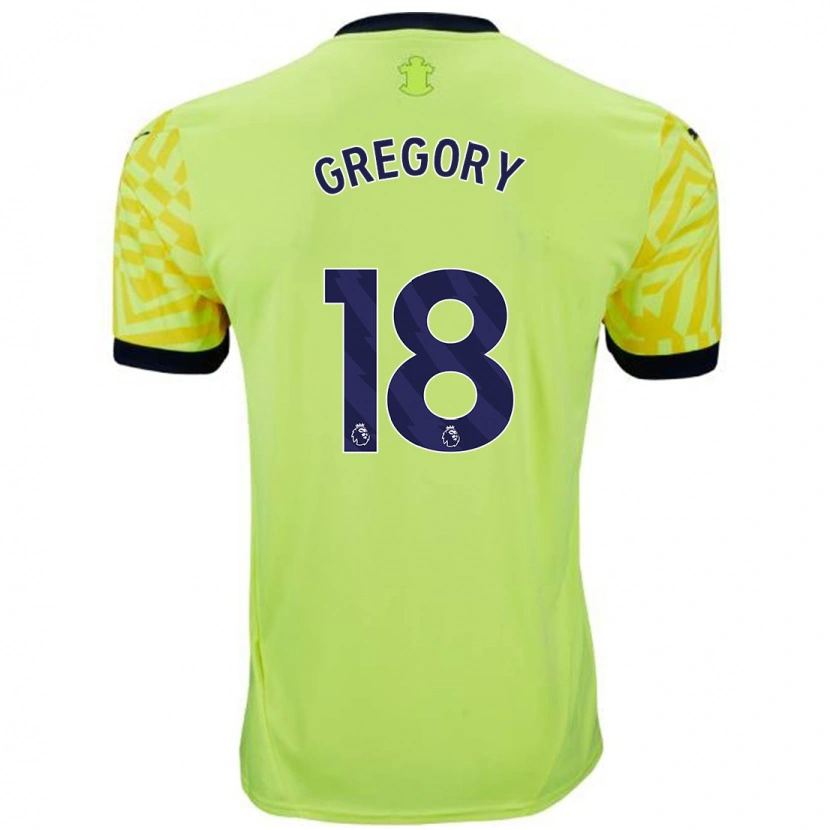 Danxen Enfant Maillot Freya Gregory #18 Jaune Tenues Extérieur 2024/25 T-Shirt