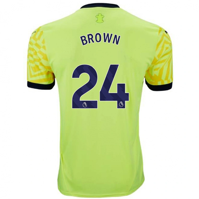 Danxen Enfant Maillot Rachel Brown #24 Jaune Tenues Extérieur 2024/25 T-Shirt