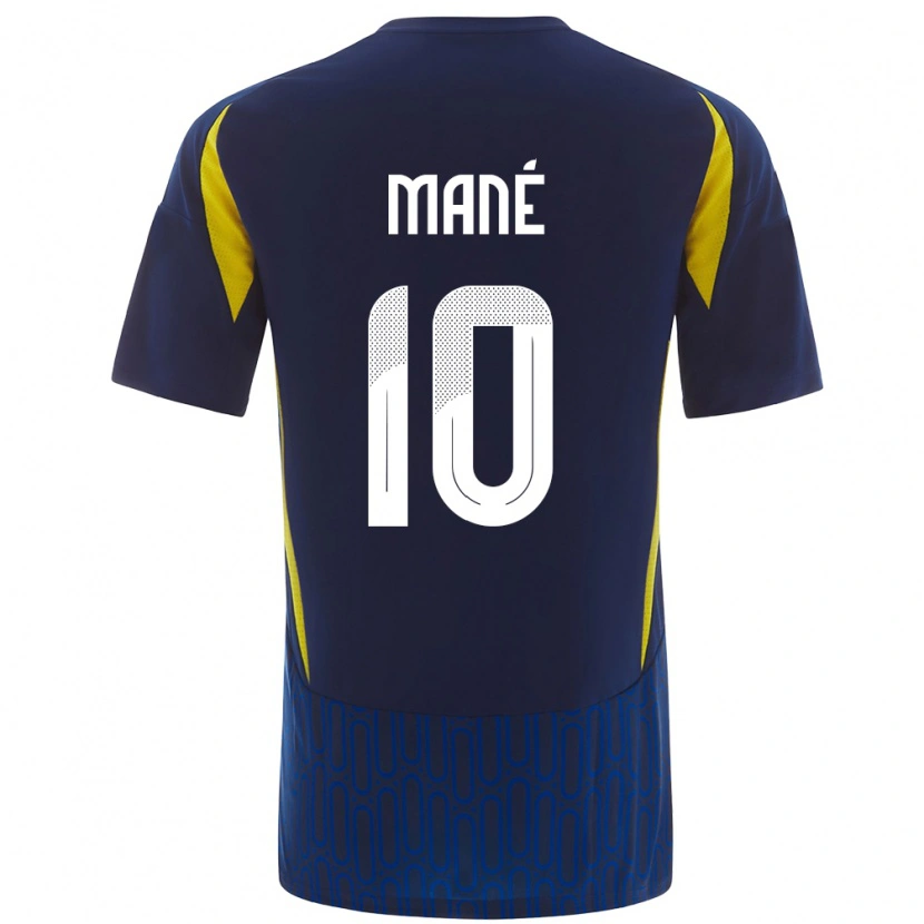 Danxen Enfant Maillot Sadio Mané #10 Bleu Jaune Tenues Extérieur 2024/25 T-Shirt