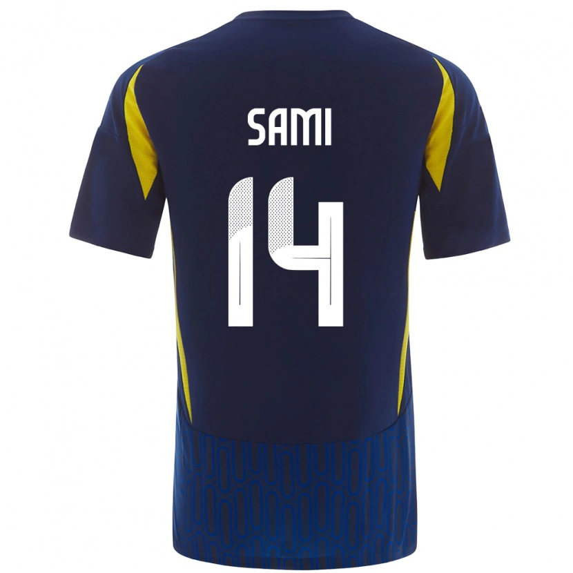 Danxen Enfant Maillot Sami Al-Najei #14 Bleu Jaune Tenues Extérieur 2024/25 T-Shirt