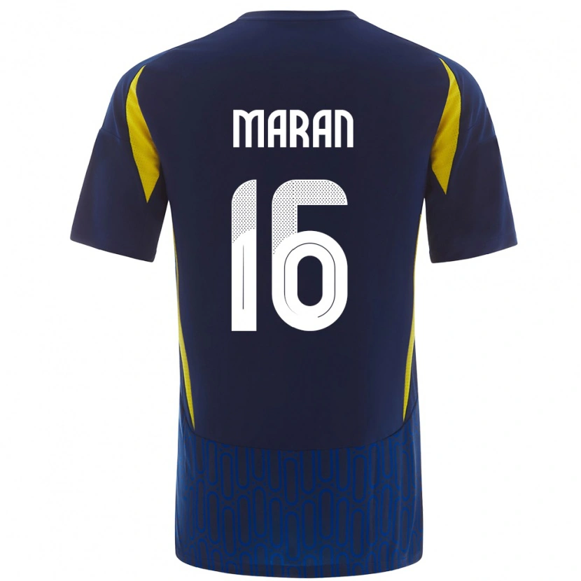 Danxen Enfant Maillot Mohammed Maran #16 Bleu Jaune Tenues Extérieur 2024/25 T-Shirt