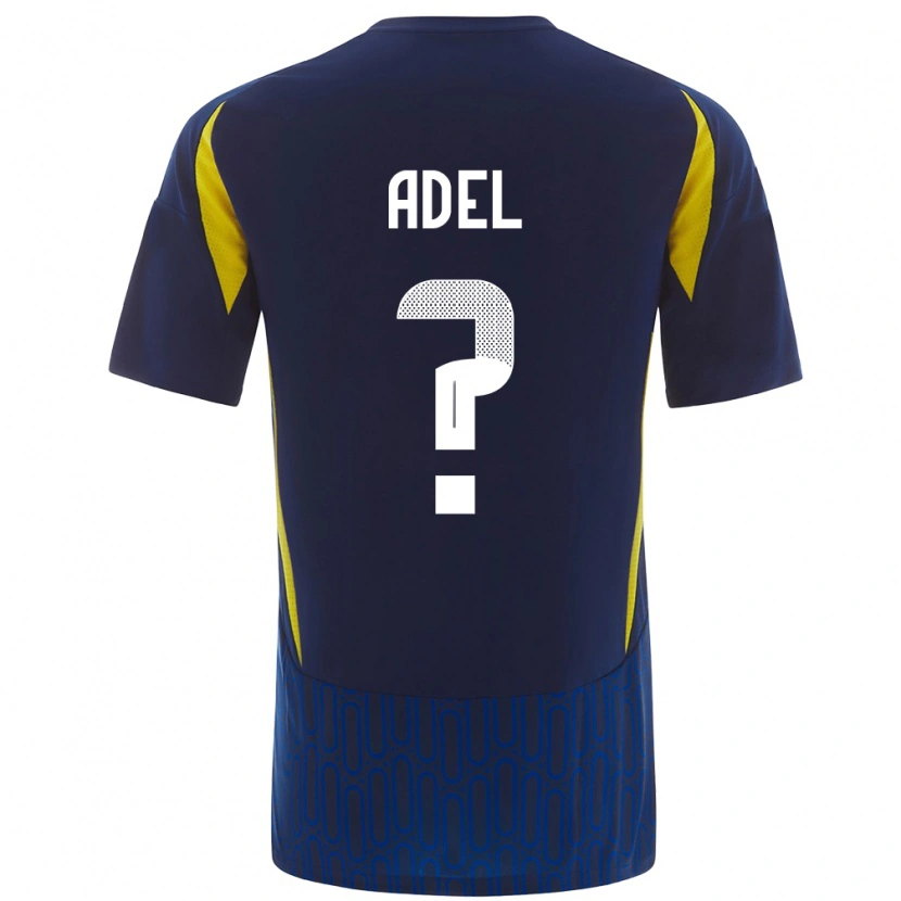 Danxen Enfant Maillot Aida Adel #0 Bleu Jaune Tenues Extérieur 2024/25 T-Shirt