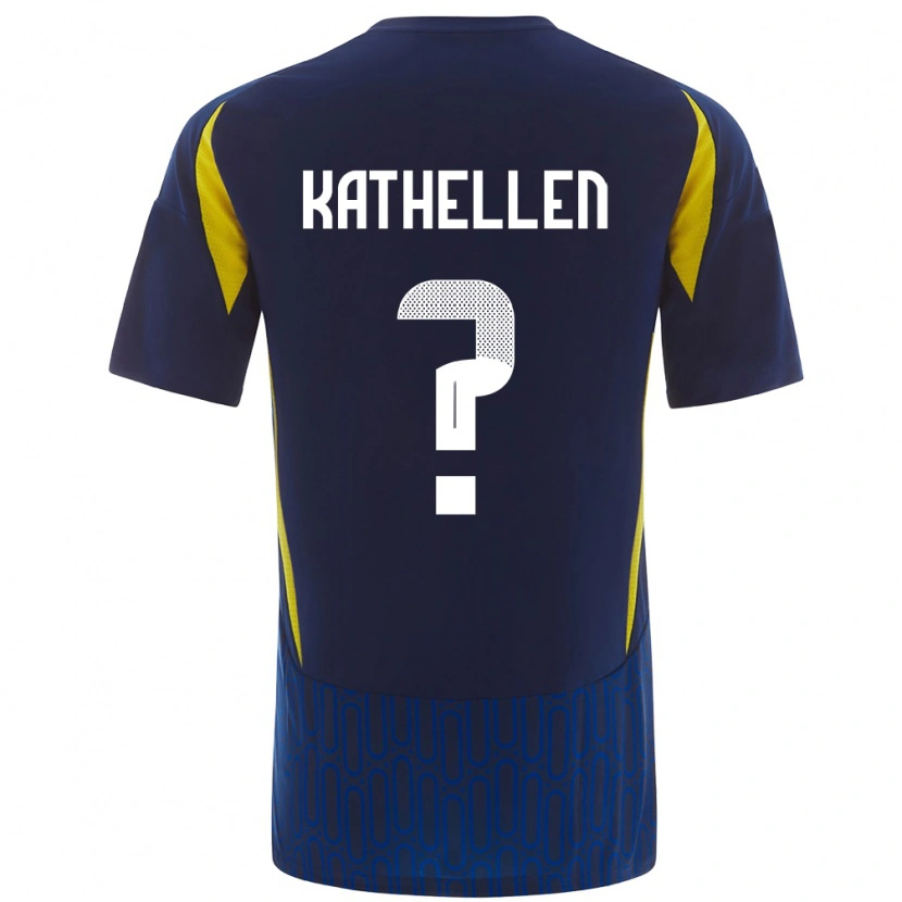 Danxen Enfant Maillot Kathellen #0 Bleu Jaune Tenues Extérieur 2024/25 T-Shirt