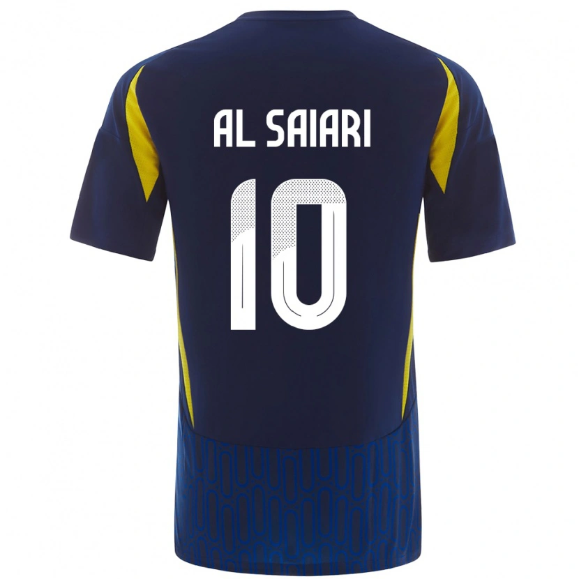 Danxen Enfant Maillot Mubarkh Al-Saiari #10 Bleu Jaune Tenues Extérieur 2024/25 T-Shirt