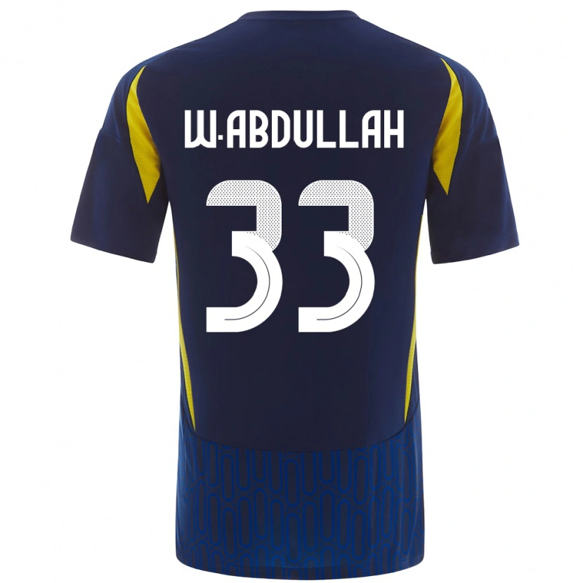 Danxen Enfant Maillot Waleed Abdullah #33 Bleu Jaune Tenues Extérieur 2024/25 T-Shirt