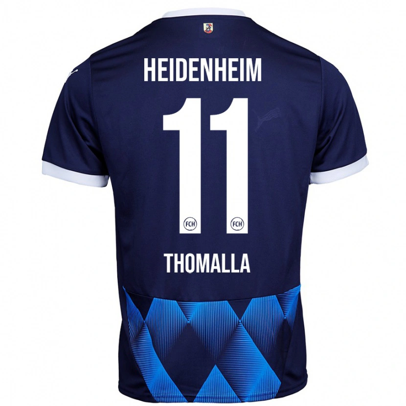 Danxen Enfant Maillot Denis Thomalla #11 Bleu Marine Foncé Tenues Extérieur 2024/25 T-Shirt