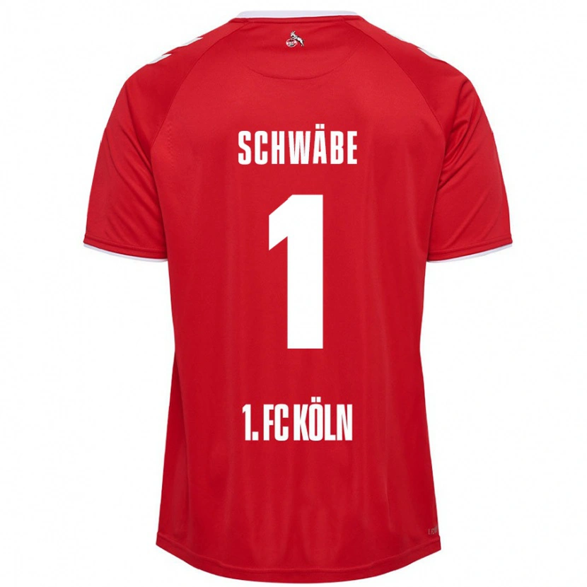 Danxen Enfant Maillot Marvin Schwäbe #1 Rouge Blanc Tenues Extérieur 2024/25 T-Shirt