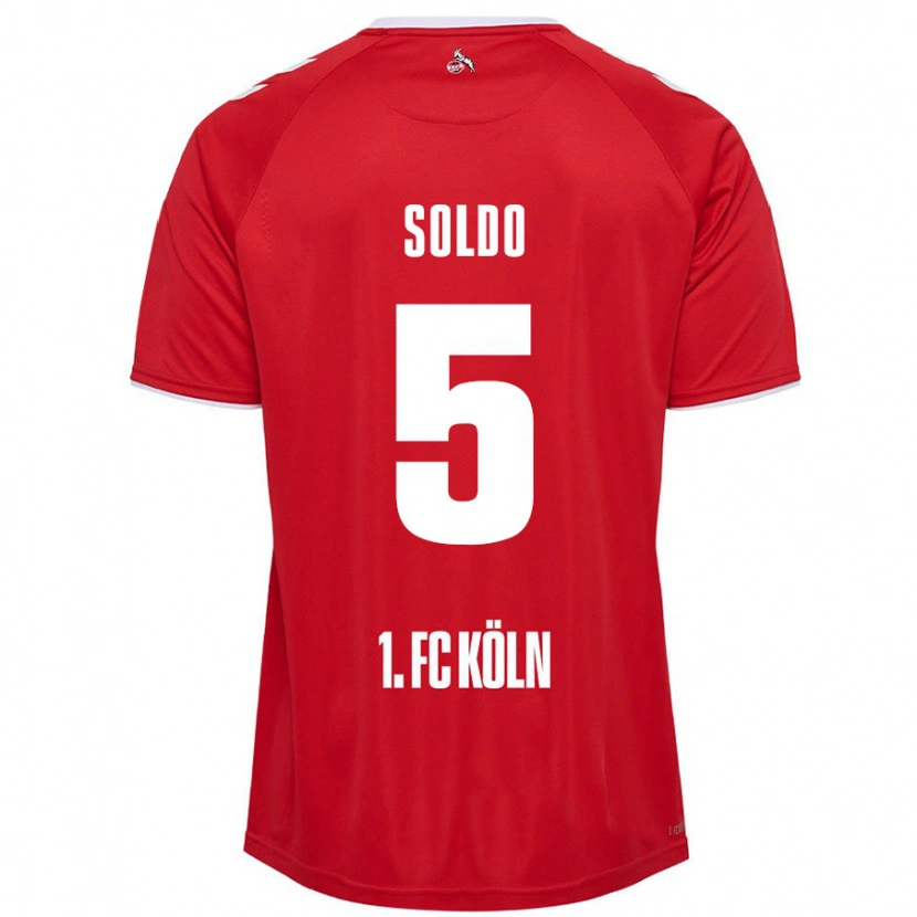 Danxen Enfant Maillot Nikola Soldo #5 Rouge Blanc Tenues Extérieur 2024/25 T-Shirt